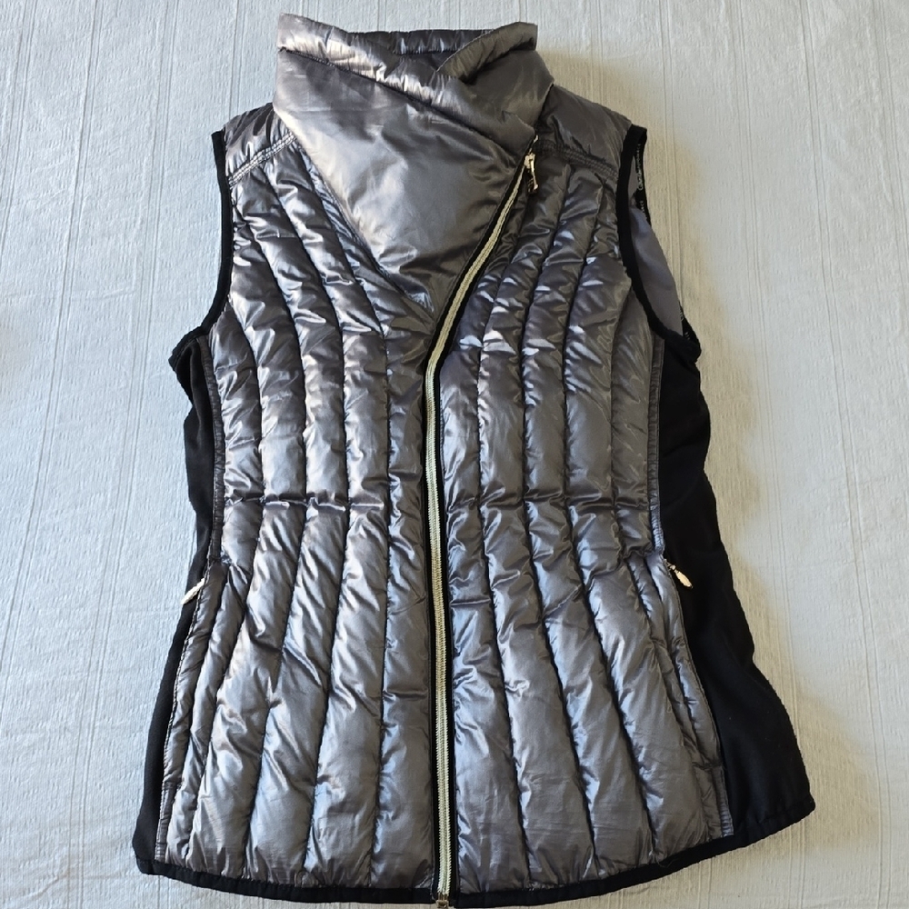 Calvin Klein Performance Asymmetrical Down Vest | Gunmetal Gray | Size XS - Picture 2 of 16